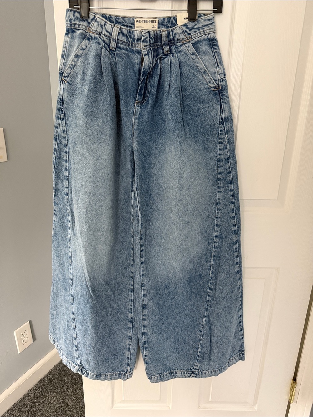 We The Free Equinox Denim Trouser Faded Light Blue Wide-Leg Jeans
